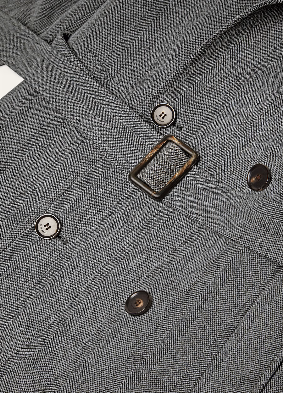 Foster Coat In Cashmere Virgin Wool Navy Blue
