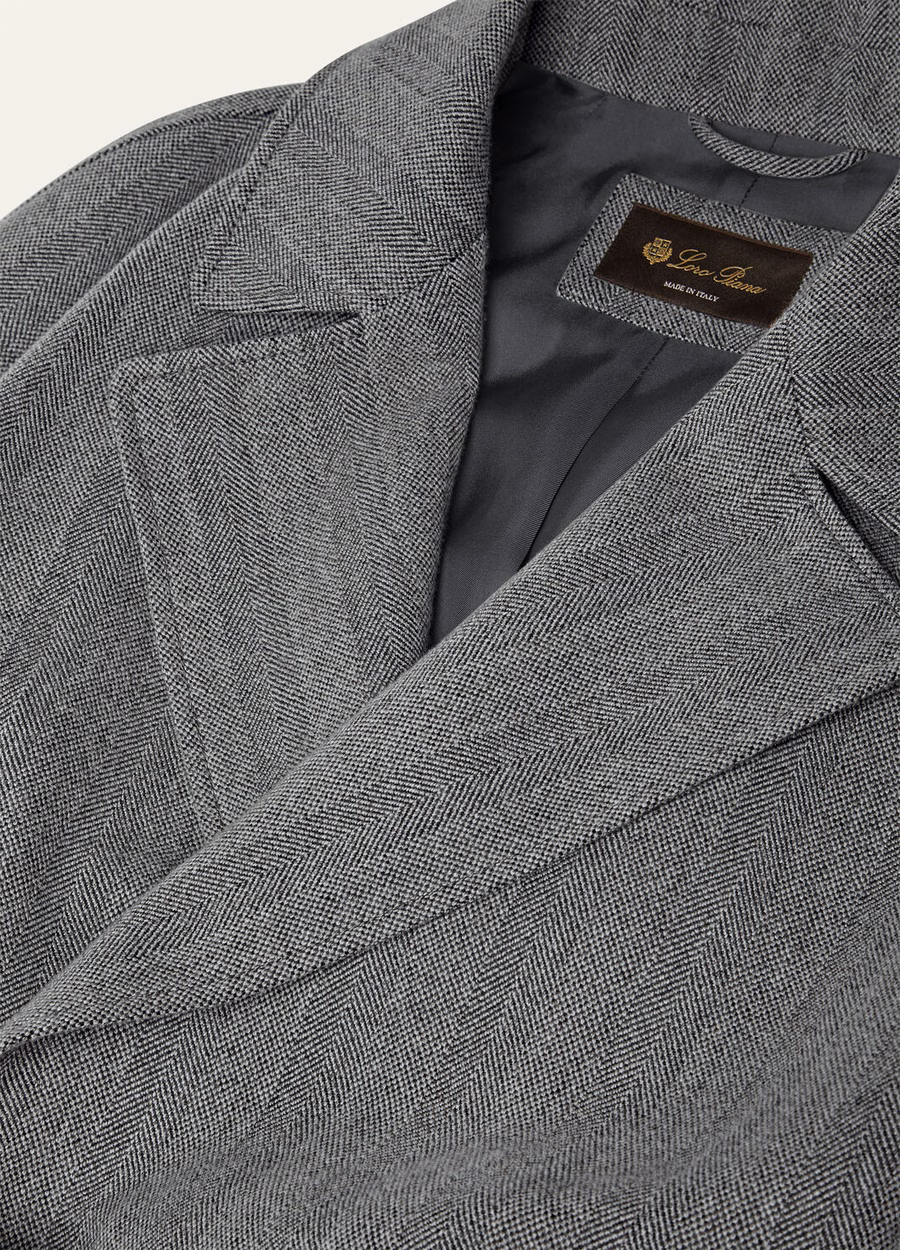 Foster Coat In Cashmere Virgin Wool Navy Blue
