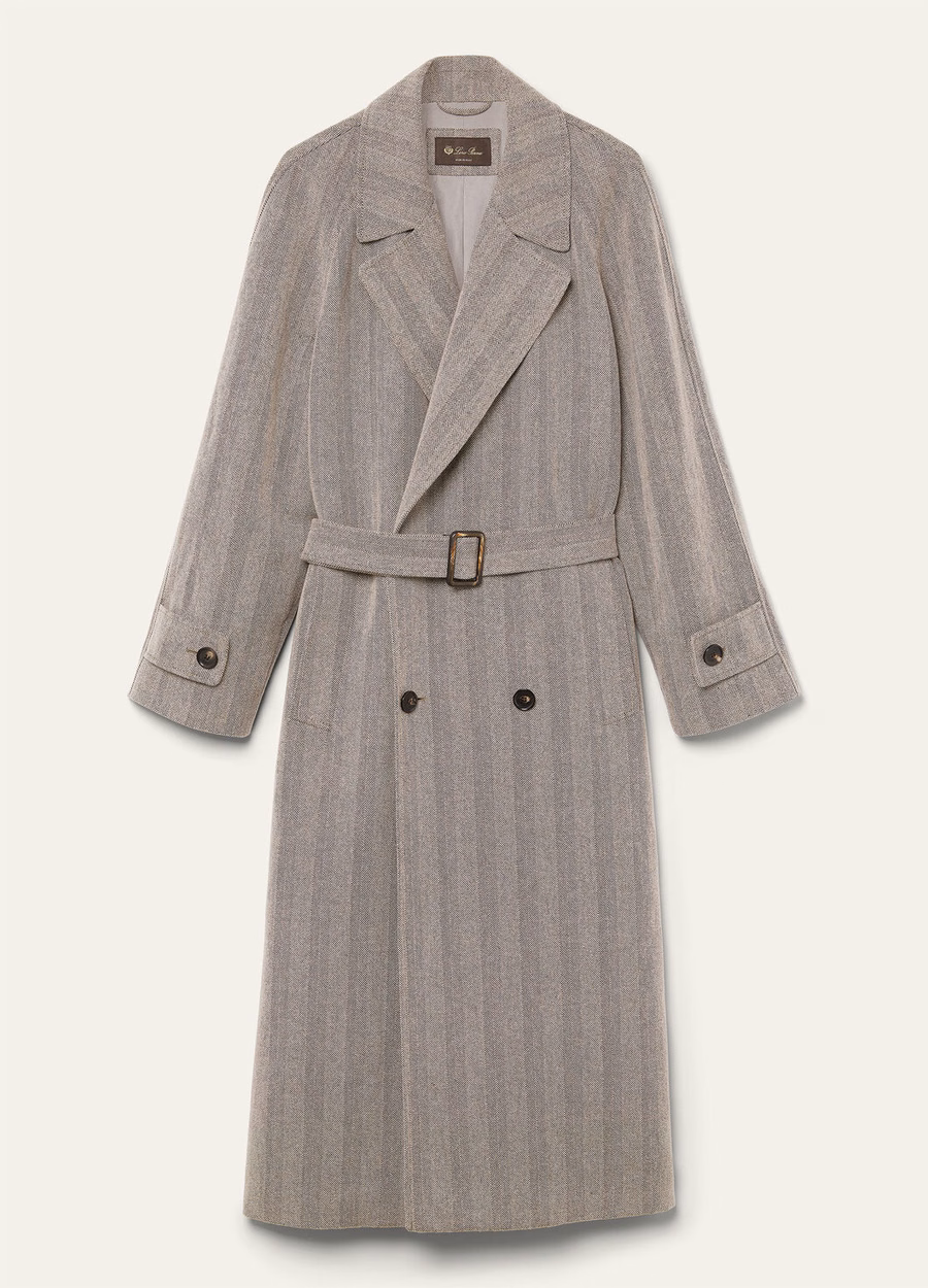 Foster Coat In Cashmere Virgin Wool Chalk/Black