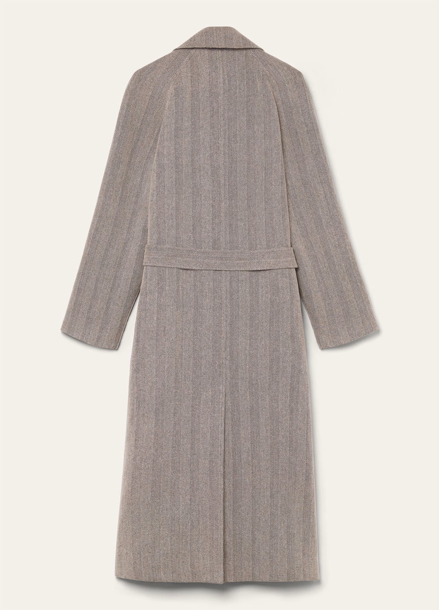 Foster Coat In Cashmere Virgin Wool Chalk/Black