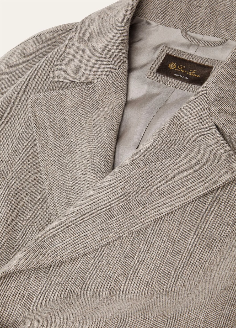 Foster Coat In Cashmere Virgin Wool Chalk/Black