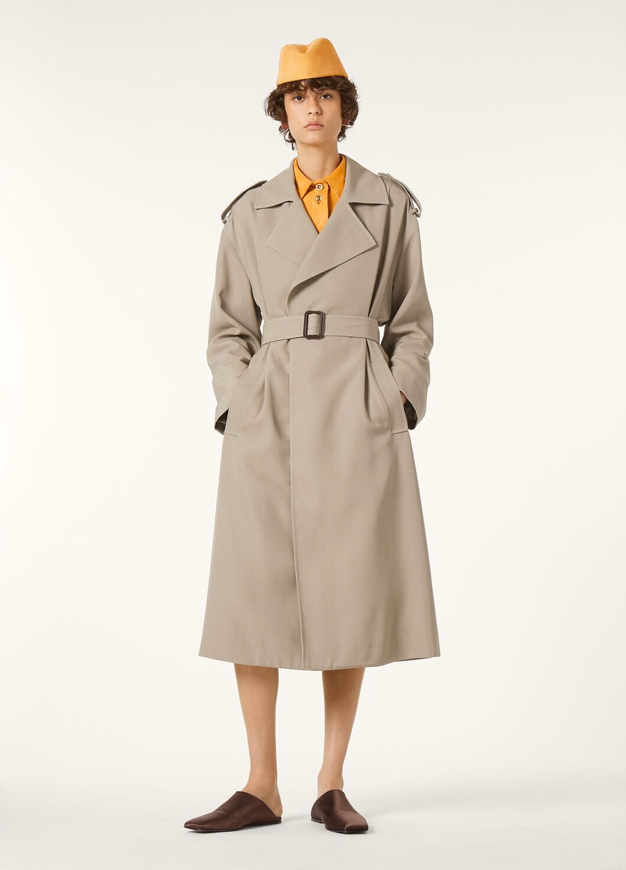 Gale Trench Coat Silk Antelope Horn