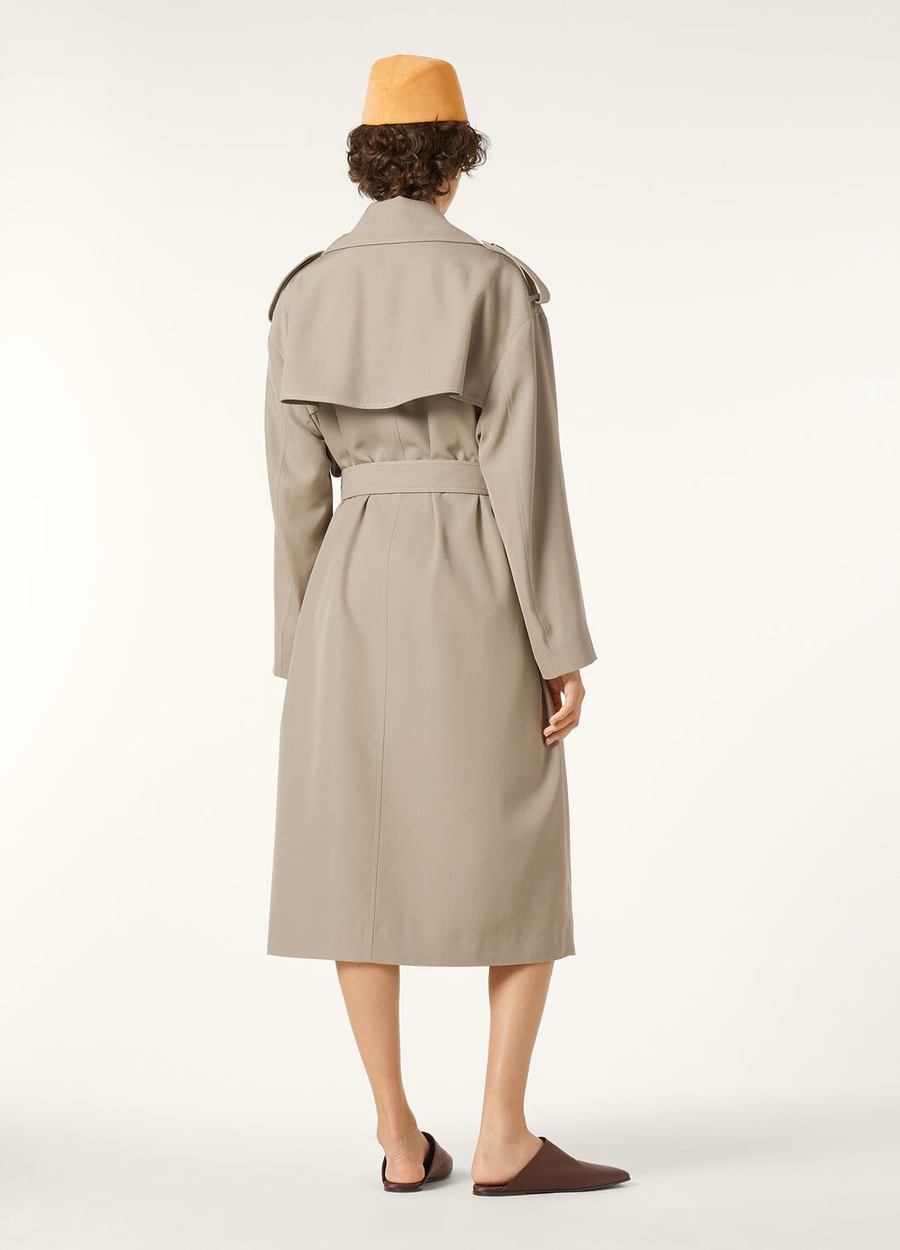 Gale Trench Coat Silk Antelope Horn