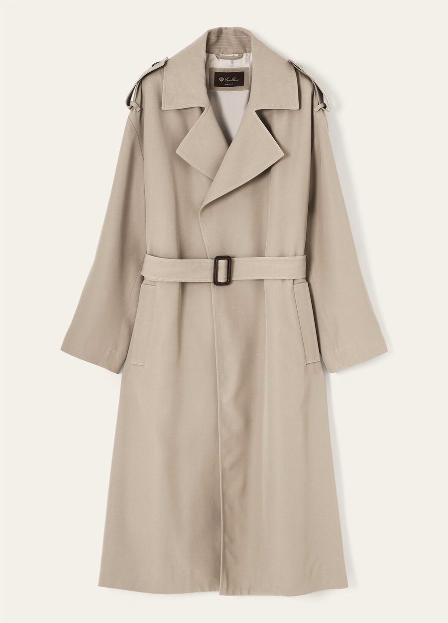 Gale Trench Coat Silk Antelope Horn
