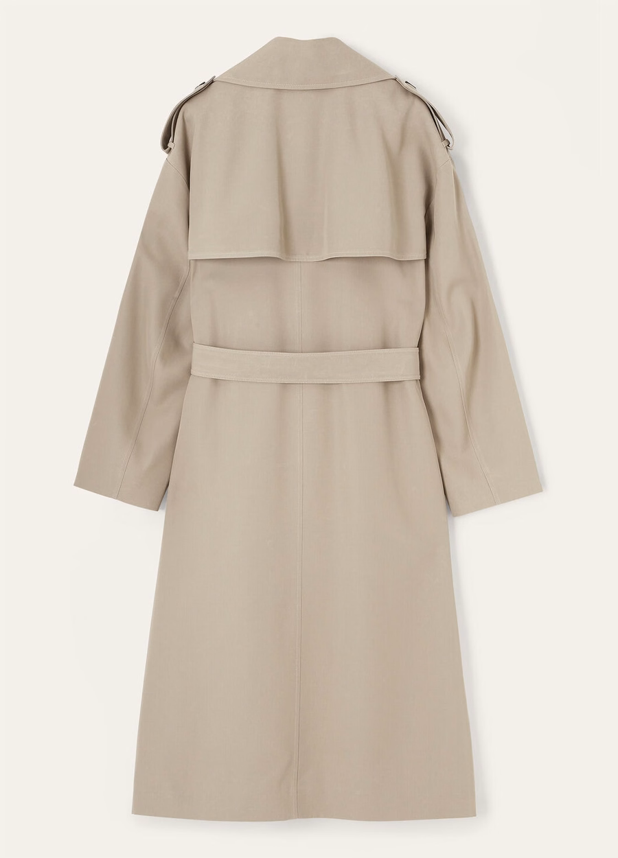 Gale Trench Coat Silk Antelope Horn