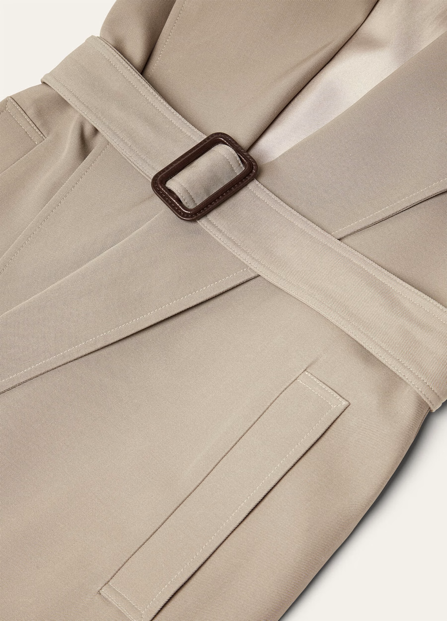 Gale Trench Coat Silk Antelope Horn