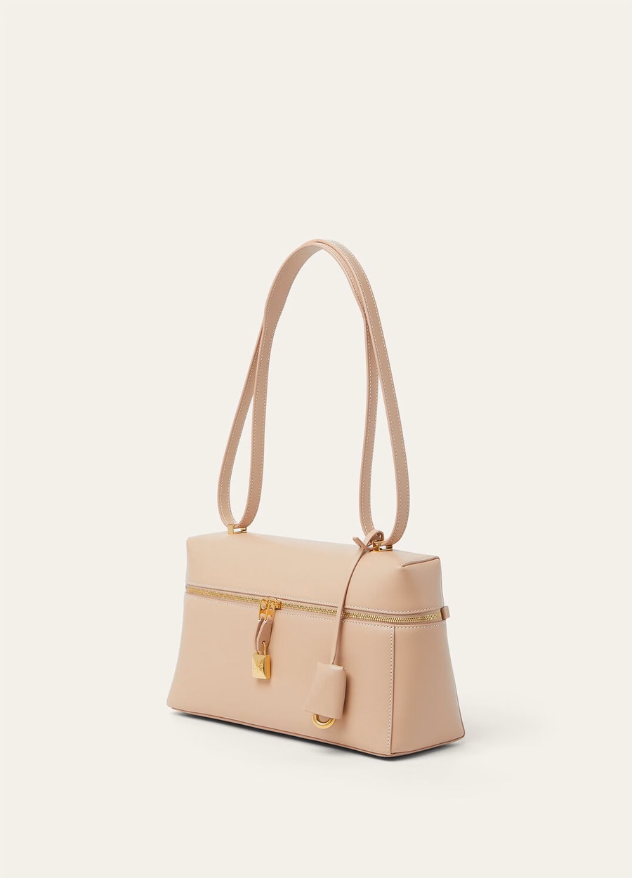 Extra bag L27 smooth calfskin pink/sun gold feathers
