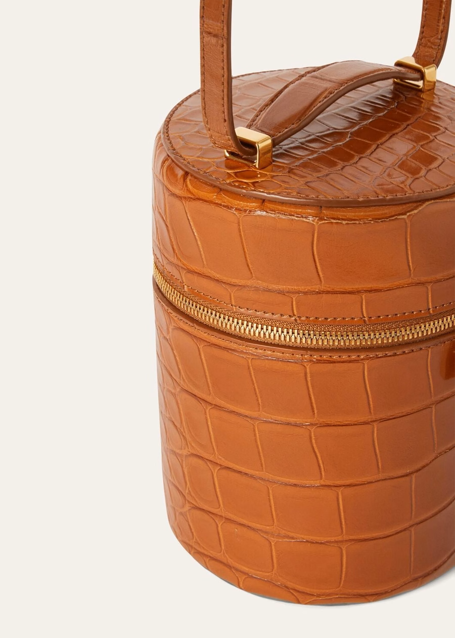 Additional case in medium tobacco-crushed alligator leather