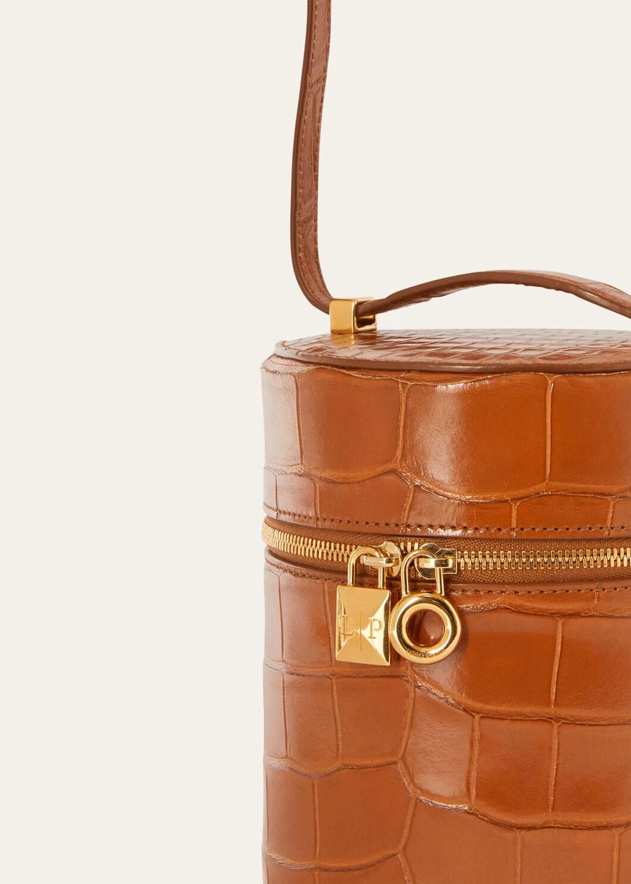 Additional case in medium tobacco-crushed alligator leather