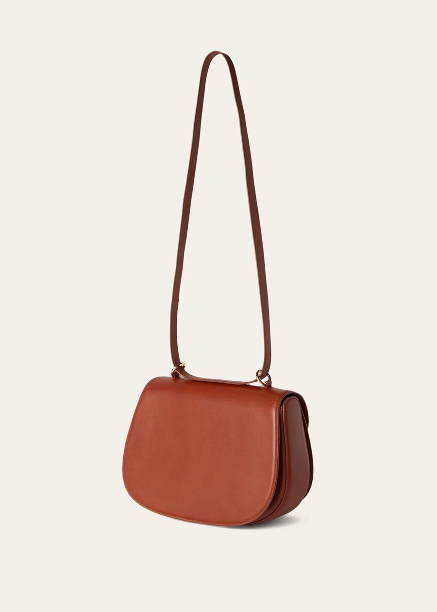 Medium Gheira Bag Smooth Calfskin Deep Kummel/Ivory