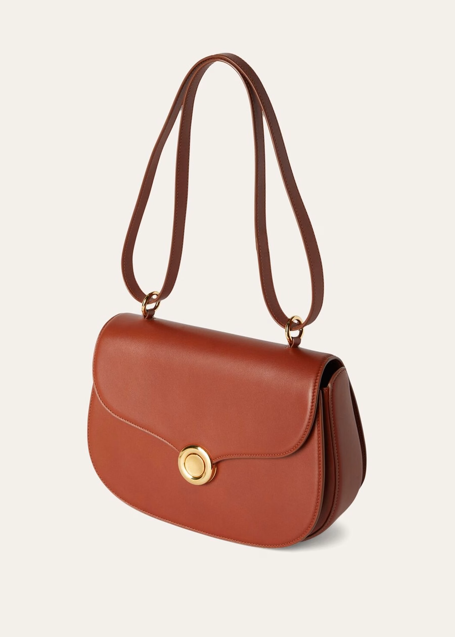 Medium Gheira Bag Smooth Calfskin Deep Kummel/Ivory