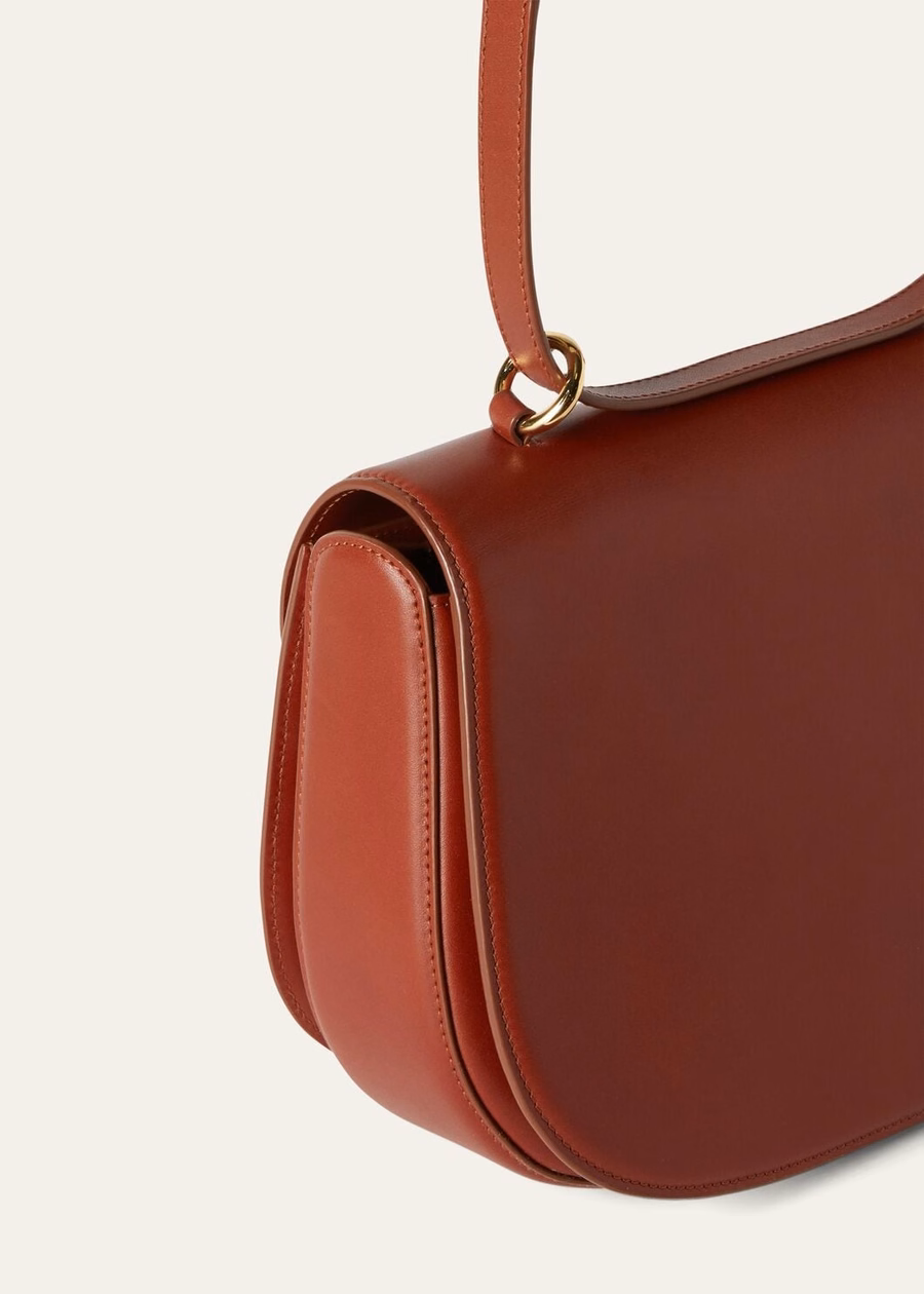 Medium Gheira Bag Smooth Calfskin Deep Kummel/Ivory