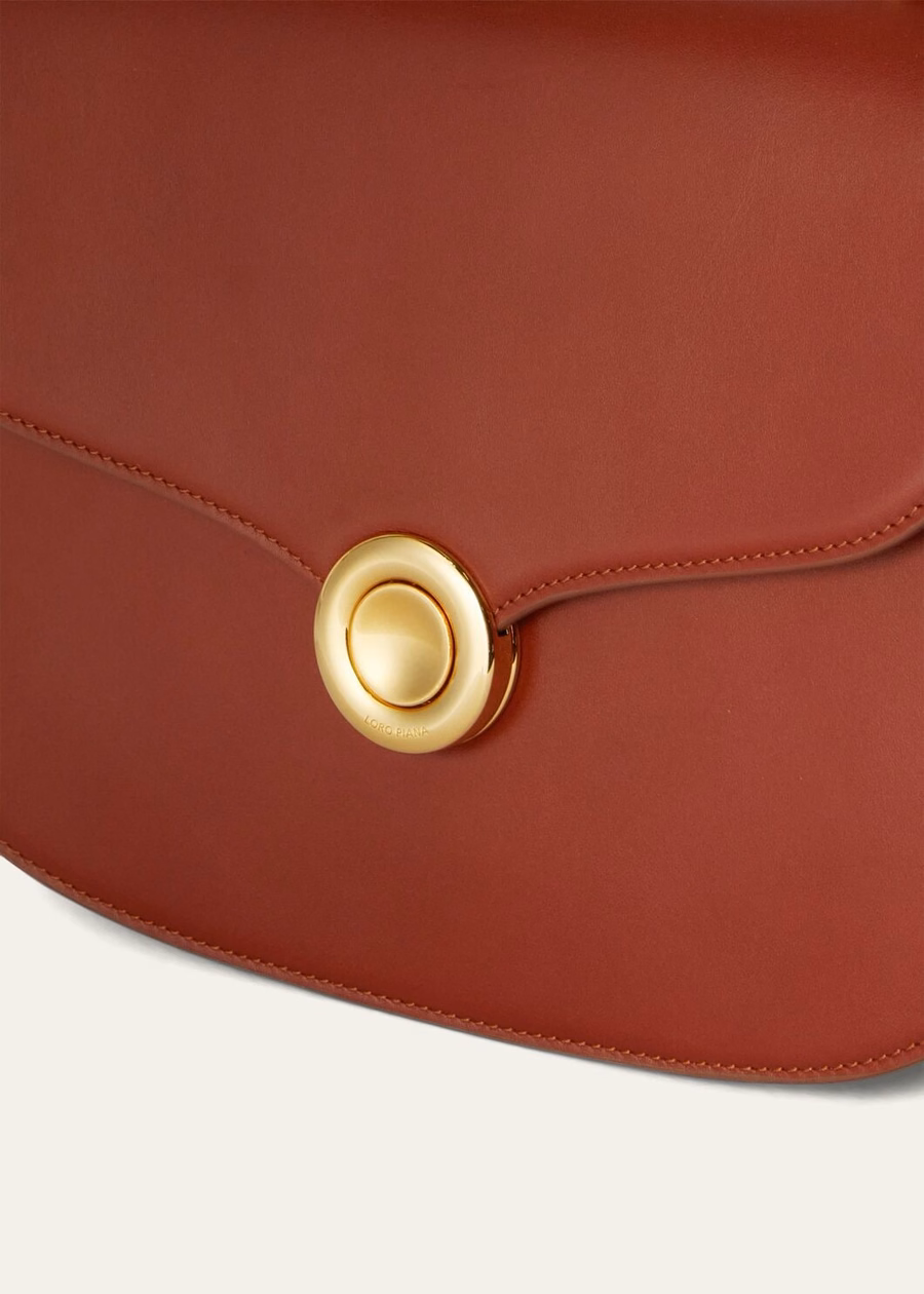 Medium Gheira Bag Smooth Calfskin Deep Kummel/Ivory