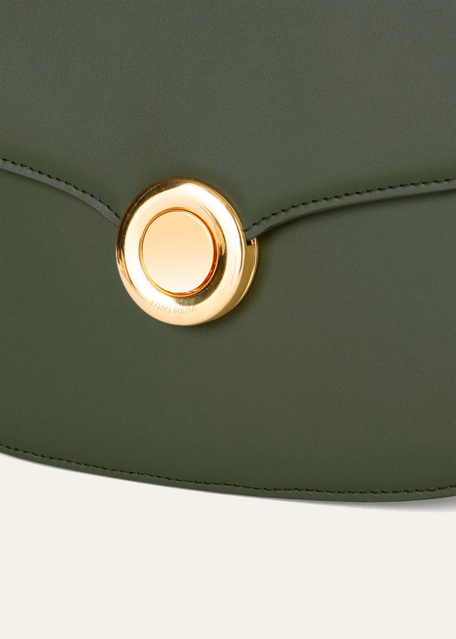 Small Ghira bag Smooth calfskin Dark moss green/Kummel
