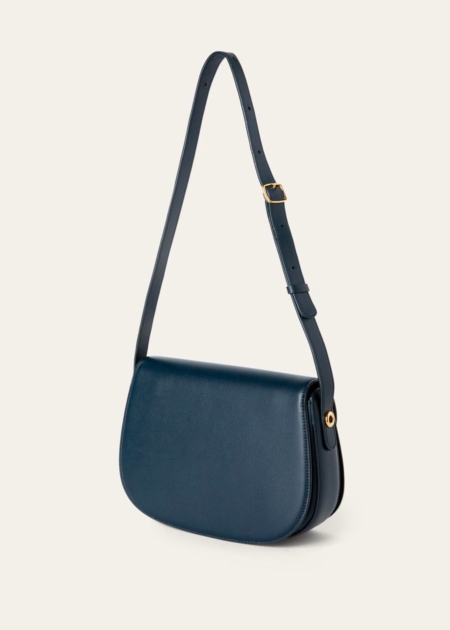 Small Ghiera Bag Smooth Calfskin Anchor Blue/Kummel