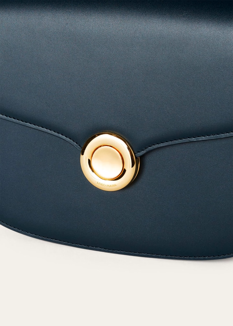 Small Ghiera Bag Smooth Calfskin Anchor Blue/Kummel