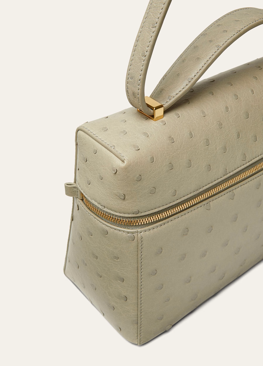 Additional bag L27 Ostrich leather Dried Tarragon/Sun Gold