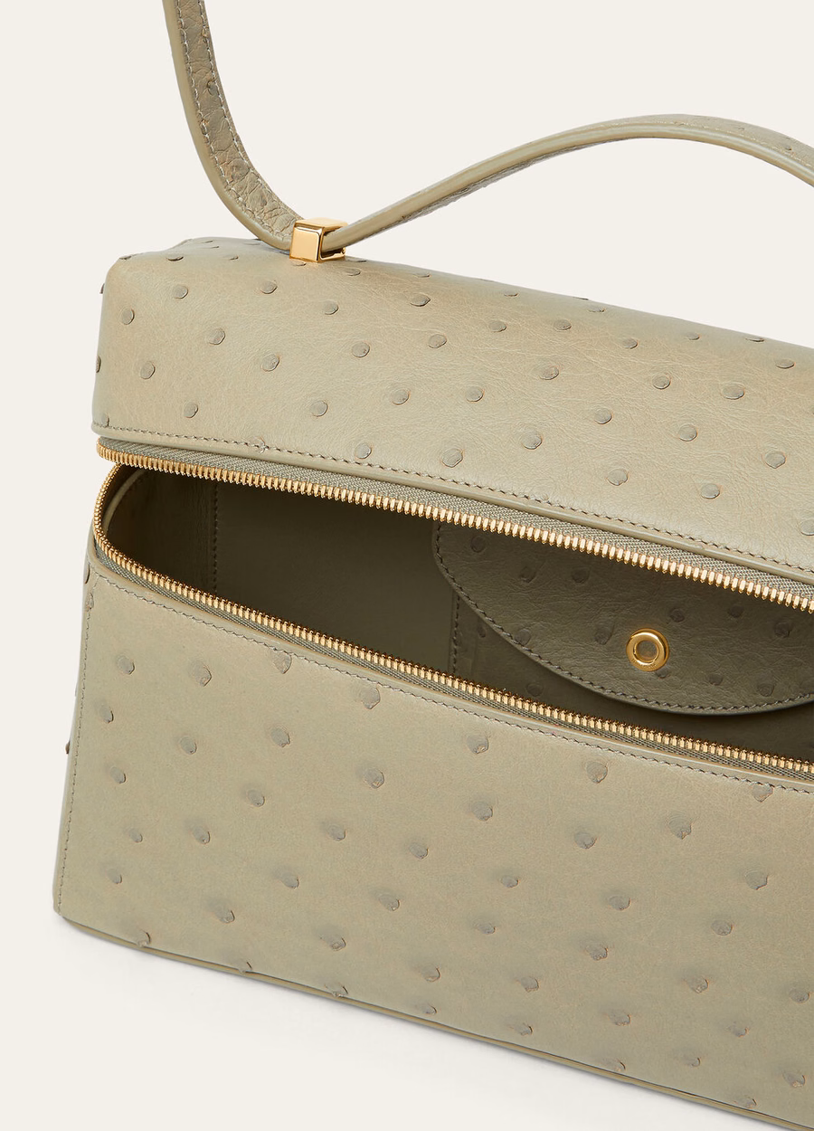 Additional bag L27 Ostrich leather Dried Tarragon/Sun Gold