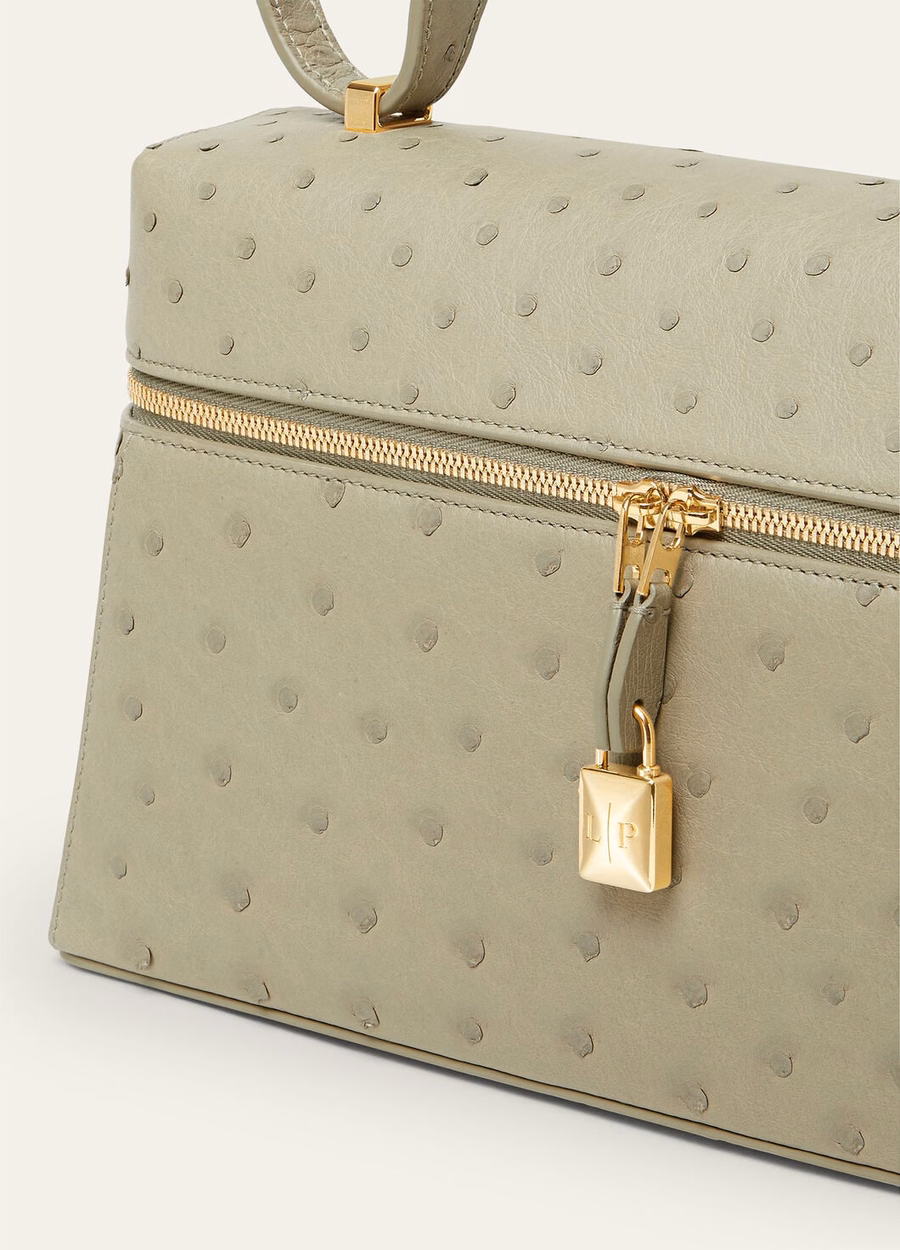 Additional bag L27 Ostrich leather Dried Tarragon/Sun Gold