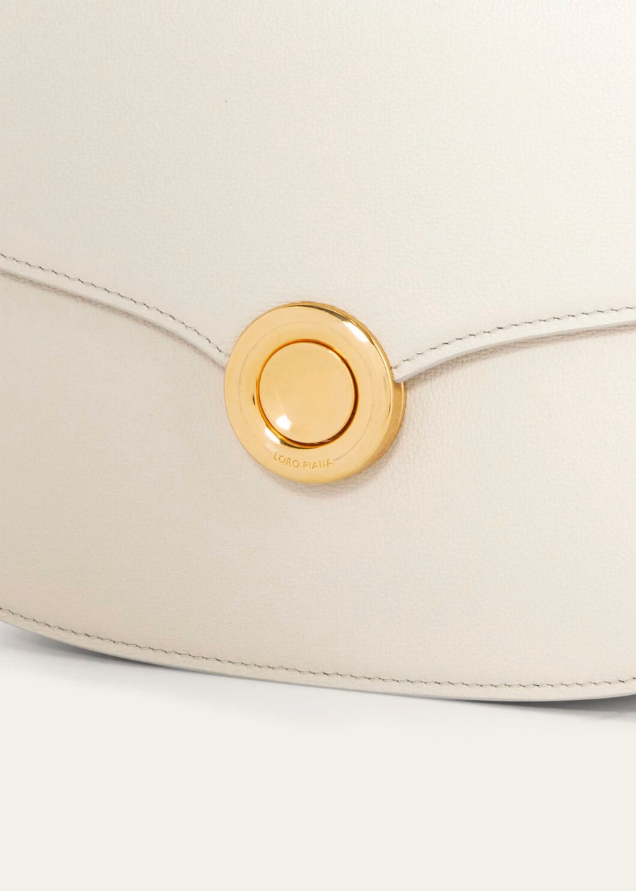 Small Ghiera Bag Light Travertin/Sun Gold Grained Calfskin