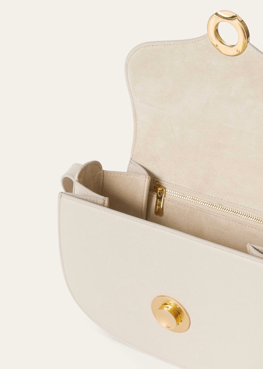 Small Ghiera Bag Light Travertin/Sun Gold Grained Calfskin