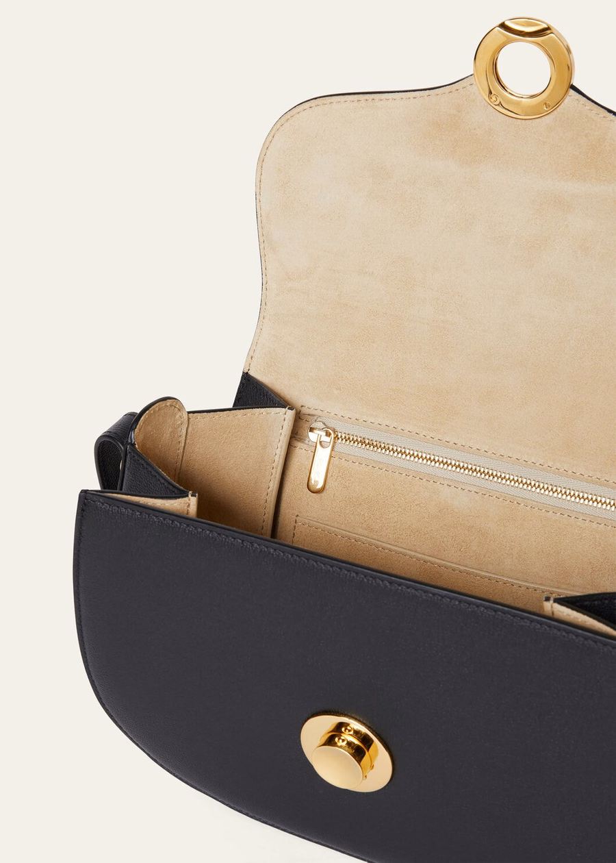 Small Ghiera Bag Grained Calfskin Black