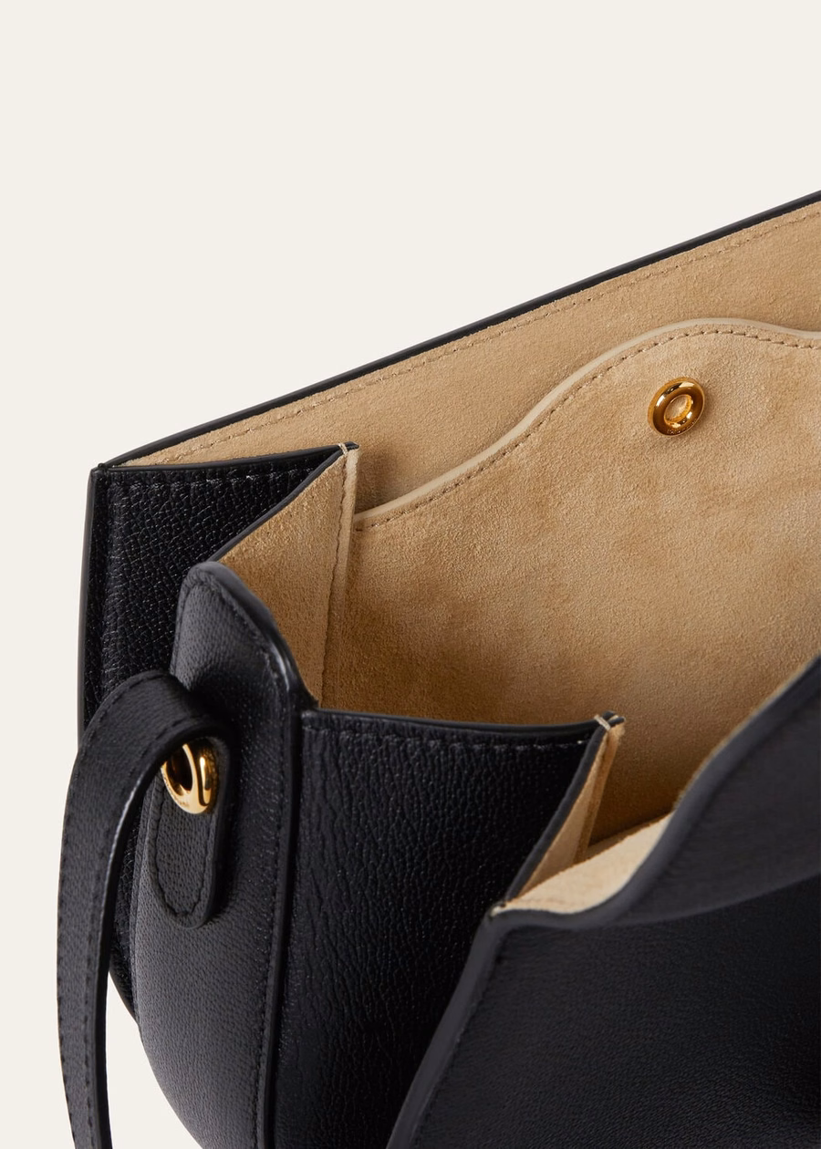 Small Ghiera Bag Grained Calfskin Black