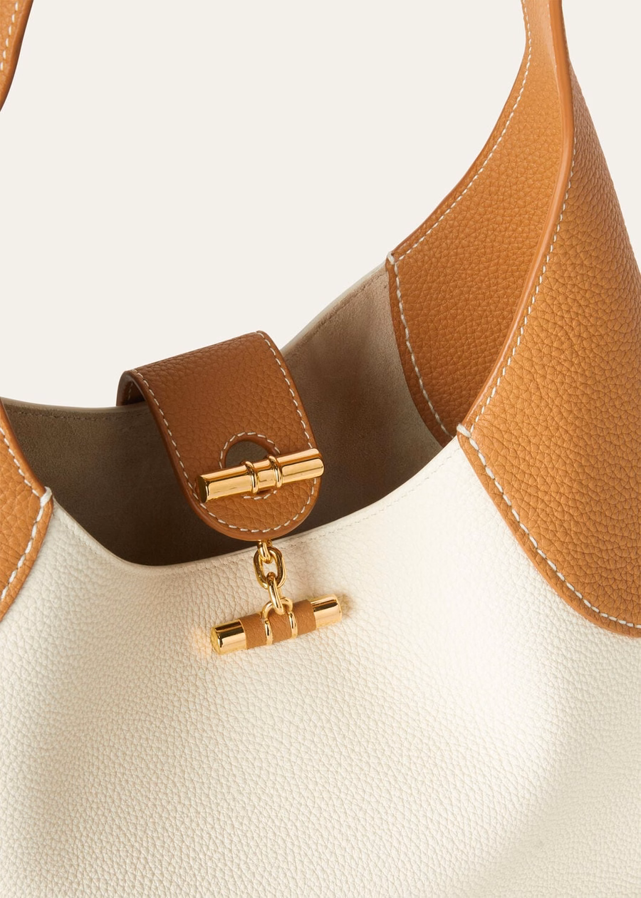 Medium Bobbin Bag Whisper White/Wheat Bran/Sun Gold Calfskin