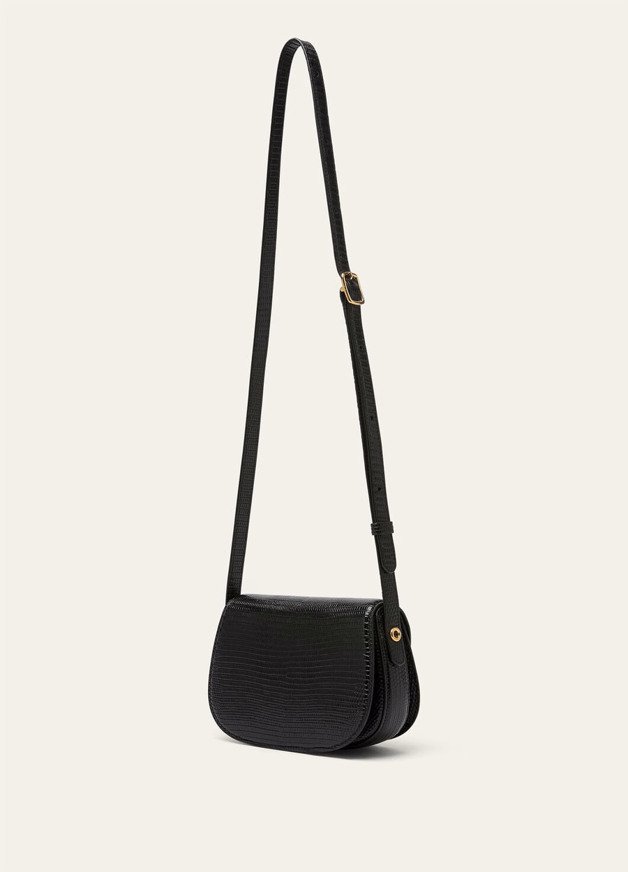 Mini Ghiera Lizard Leather Black/Sun Gold bag