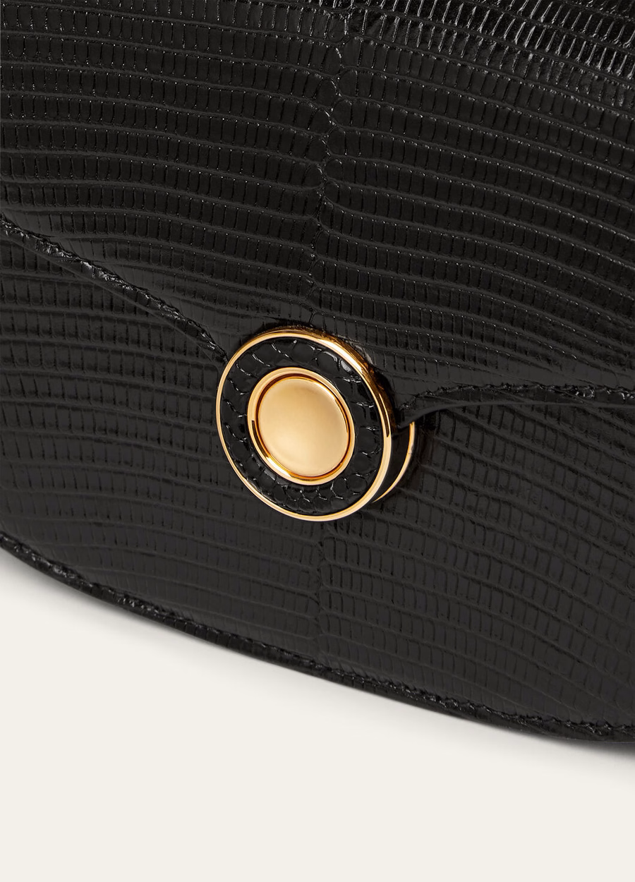 Mini Ghiera Lizard Leather Black/Sun Gold bag