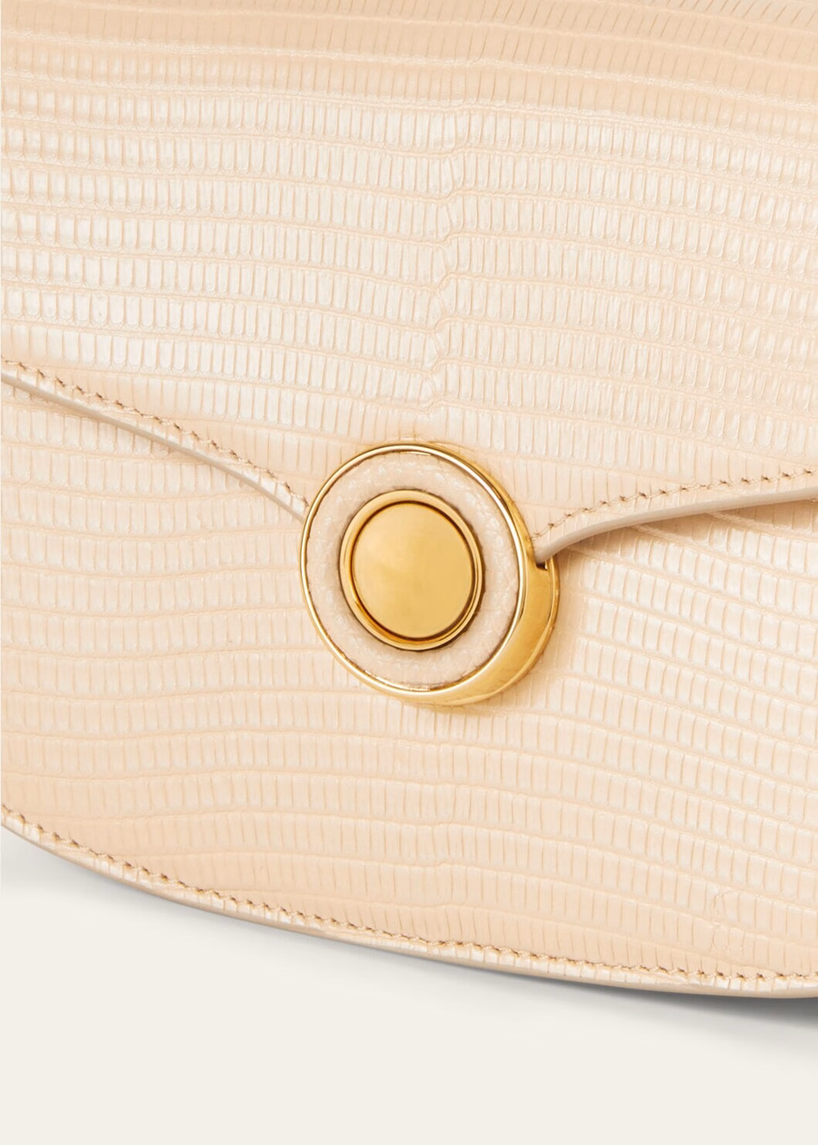 Mini Ghiera Lizard Leather Light Mastic/Sun Gold Bag