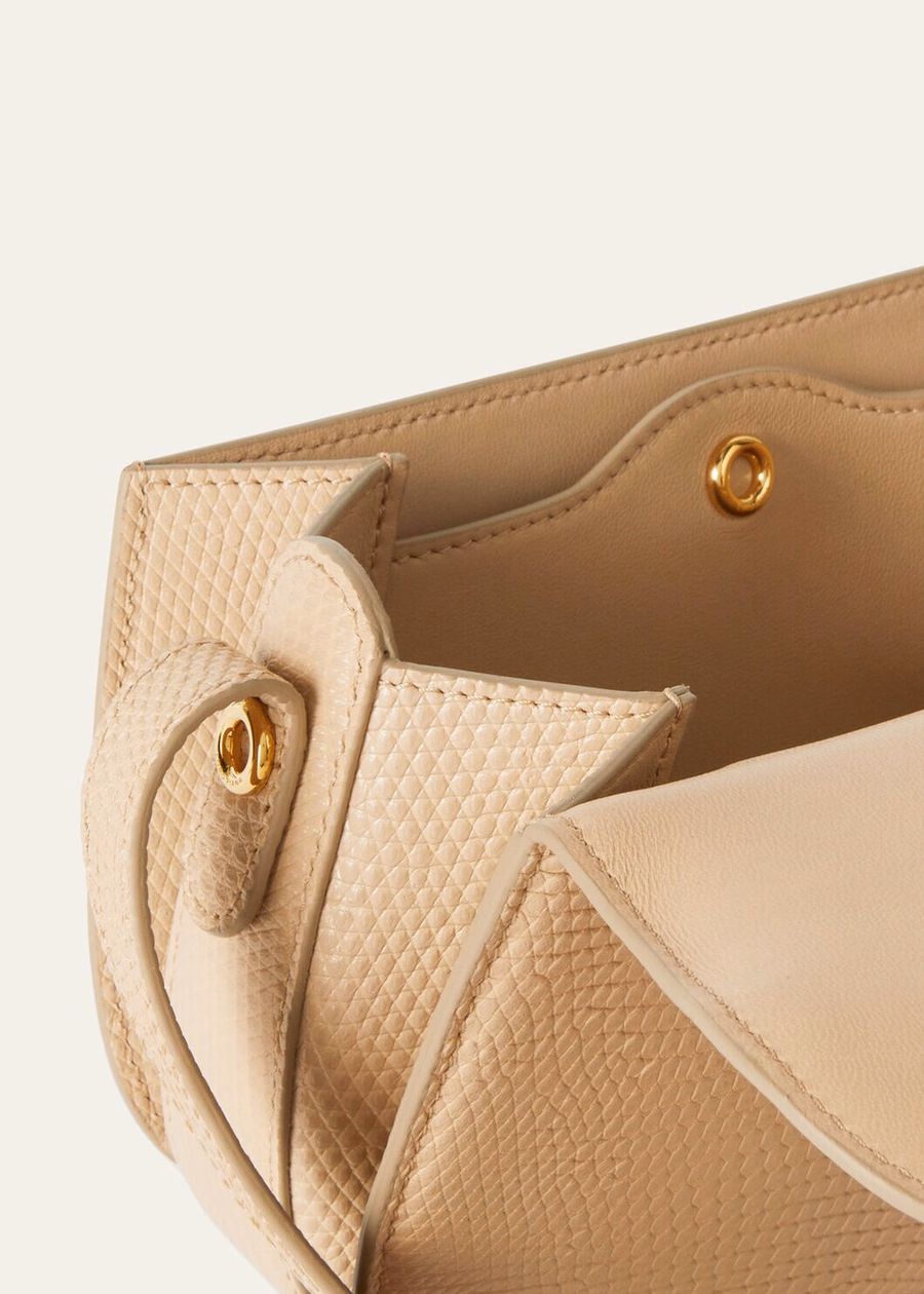 Mini Ghiera Lizard Leather Light Mastic/Sun Gold Bag