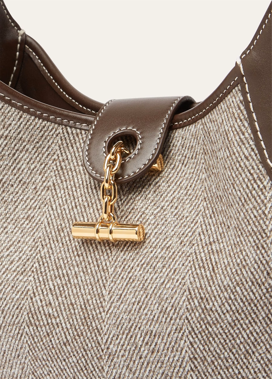 Medium bag Virgin wool natural brown/dark chocolate liquorice/sun gold