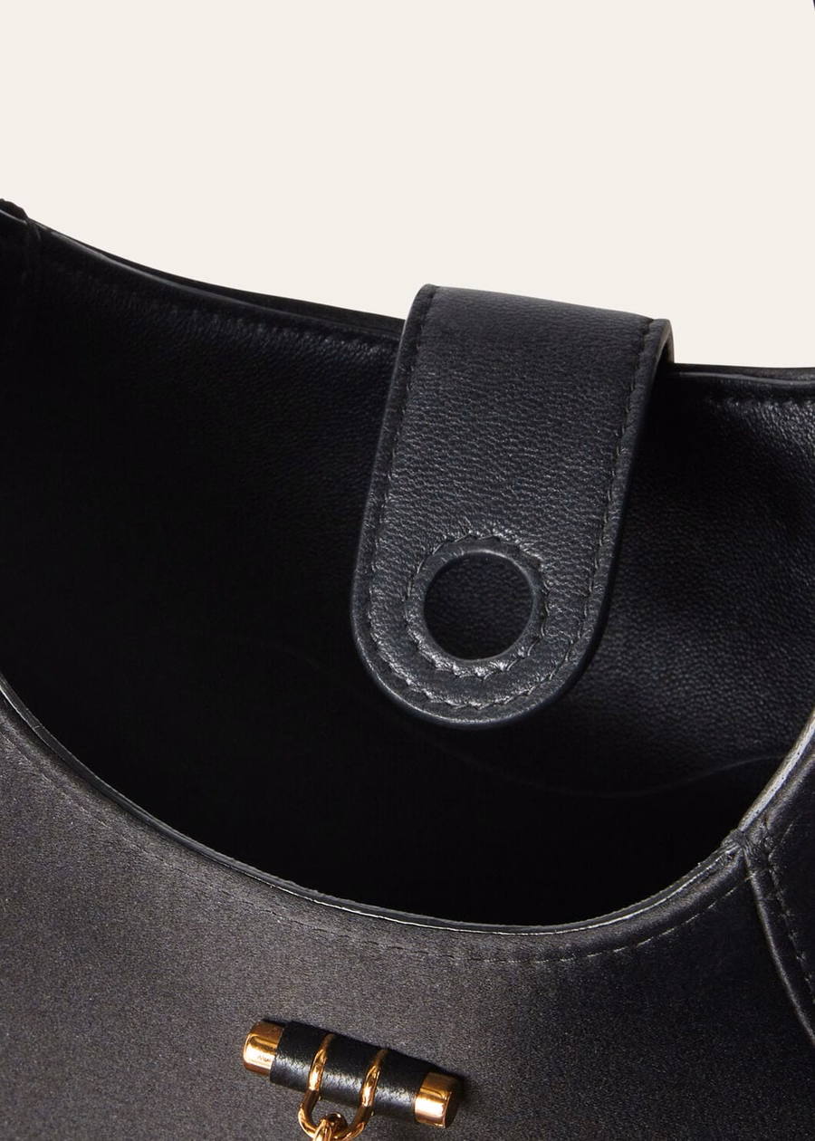 Bobbin Silk Cashmere Mini Bag Black