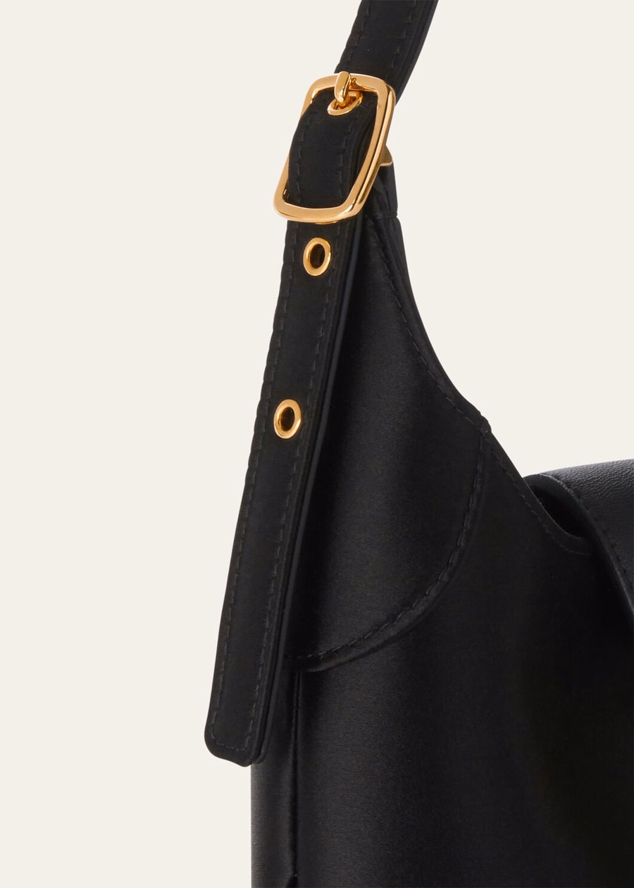 Bobbin Silk Cashmere Mini Bag Black