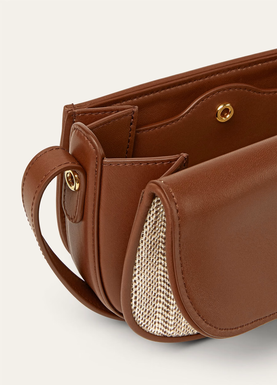 Mini Giera Venice Bricola Silk Bag/White/Golden Beach/Intense Espresso/Sun Gold