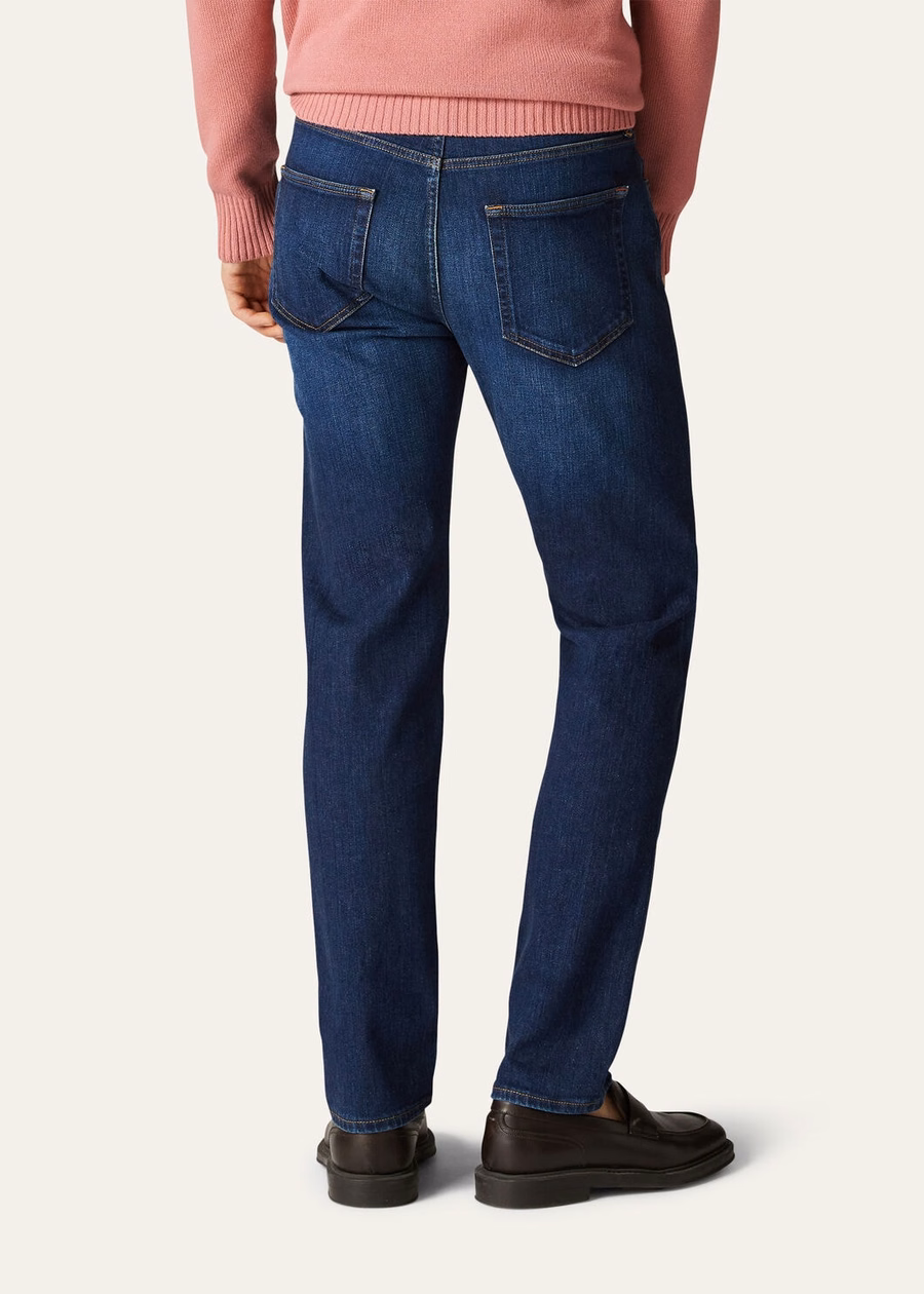 Quarona five-pocket trousers, cotton, Japanese blue