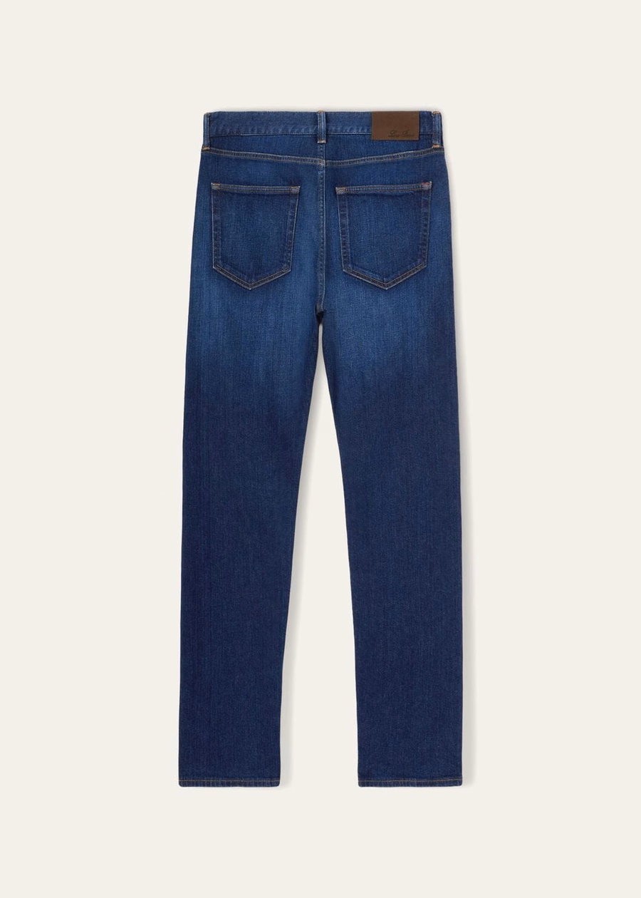 Quarona five-pocket trousers, cotton, Japanese blue