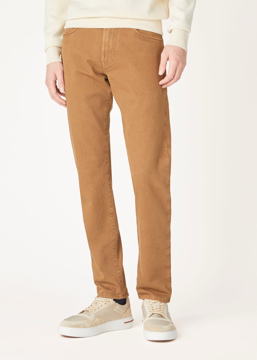 Five-pocket trousers Cotton Mossy Brown