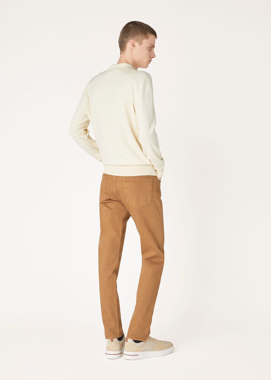 Five-pocket trousers Cotton Mossy Brown