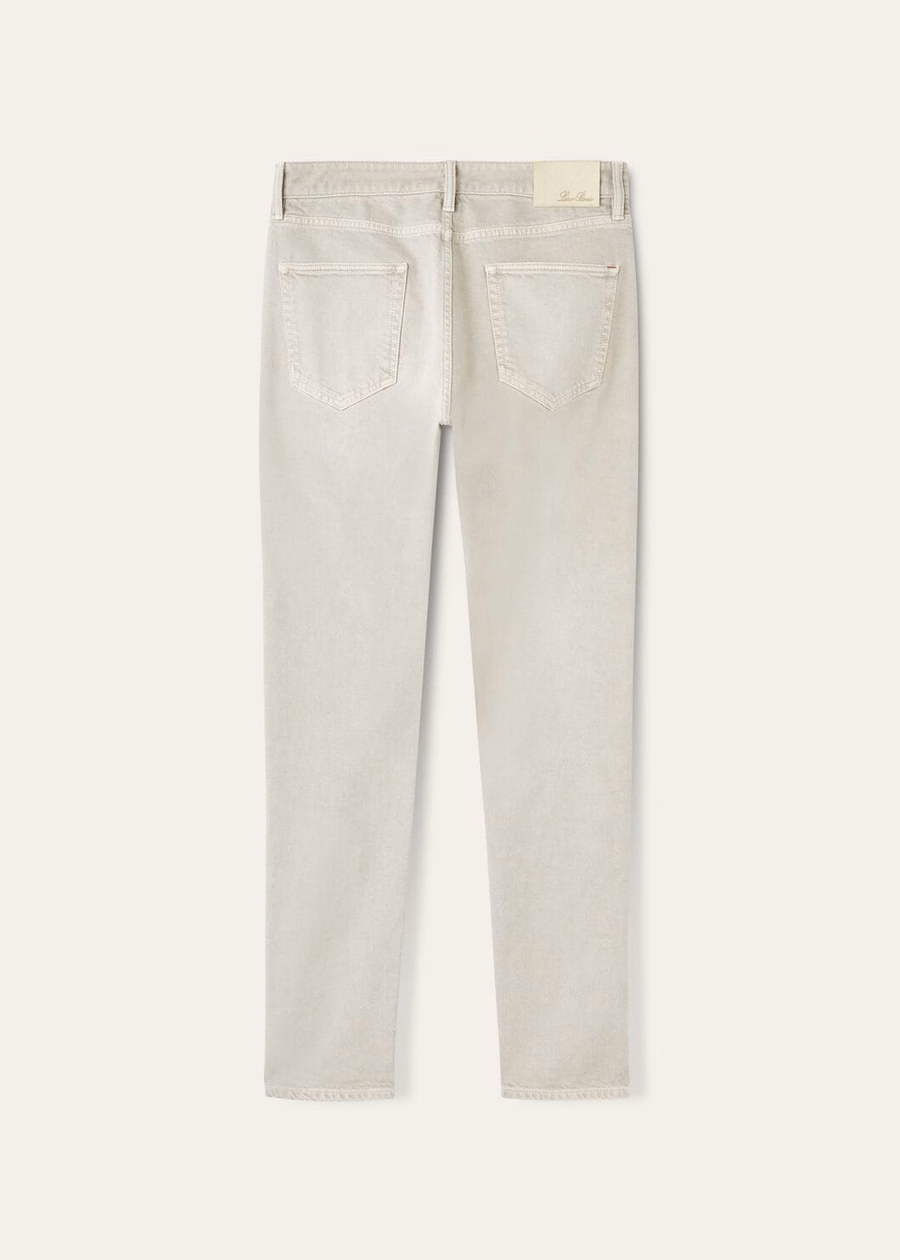 Grey cotton five-pocket trousers