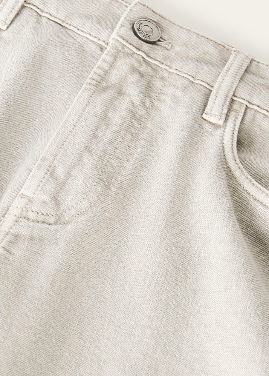 Grey cotton five-pocket trousers