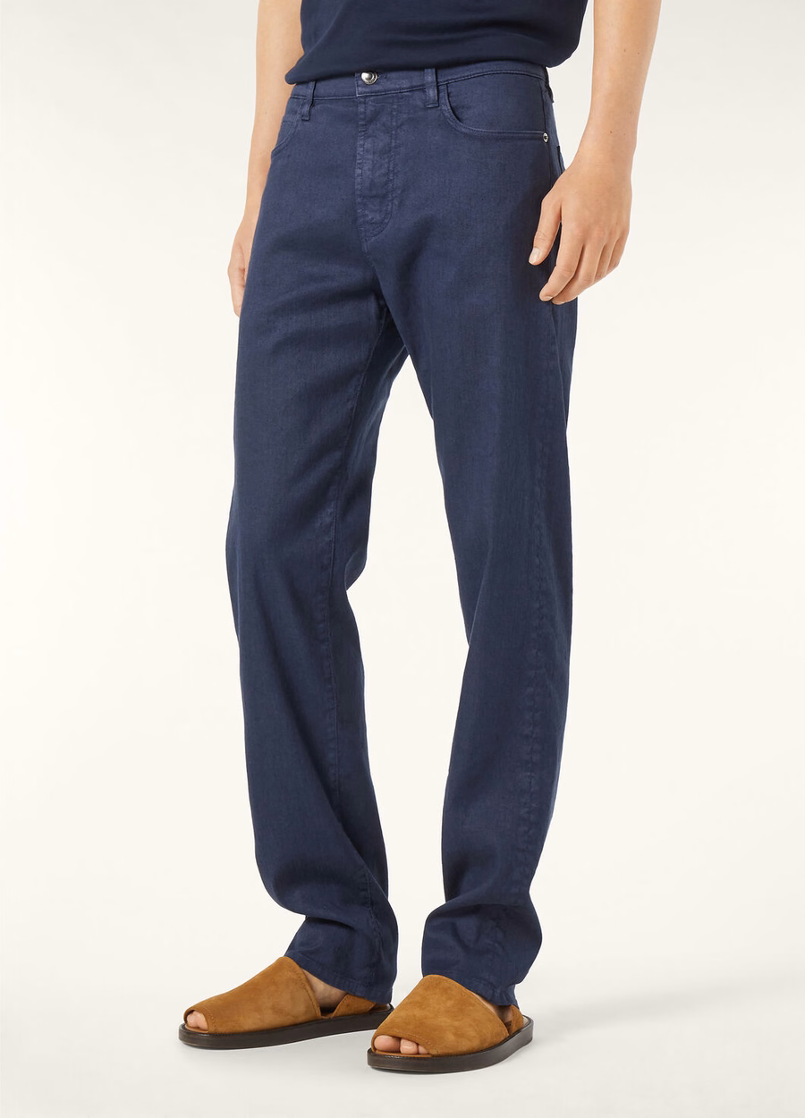 Quarona Cotton Pants In Deep Ocean Depths