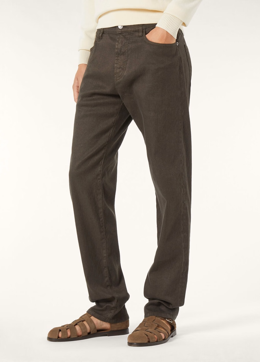 Quarona Cotton Pants In Black Pine