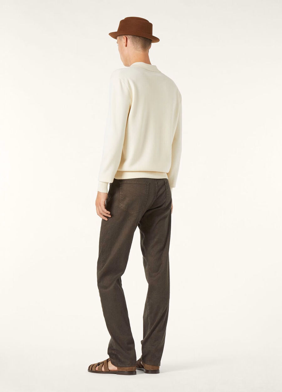 Quarona Cotton Pants In Black Pine