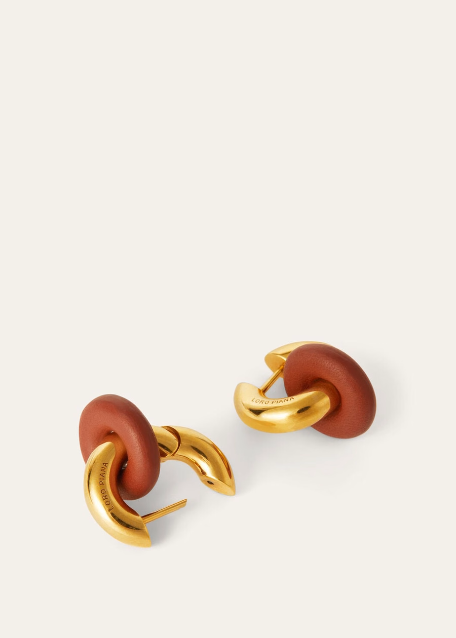 Double hoop earrings with deep brass Kummel/Sun jewelry Gold