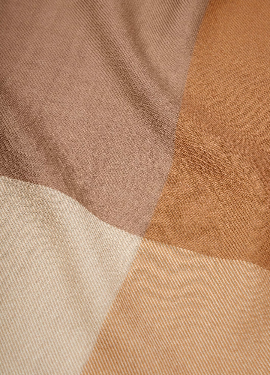 Quadrilatero del Silenzio Silk Cashmere Foulard Antique Plaster/Beige Bangles