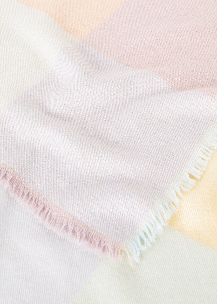 Quadrilatero del Silenzio Silk Cashmere Scarf Plum Blossom/Pastel Ribbons
