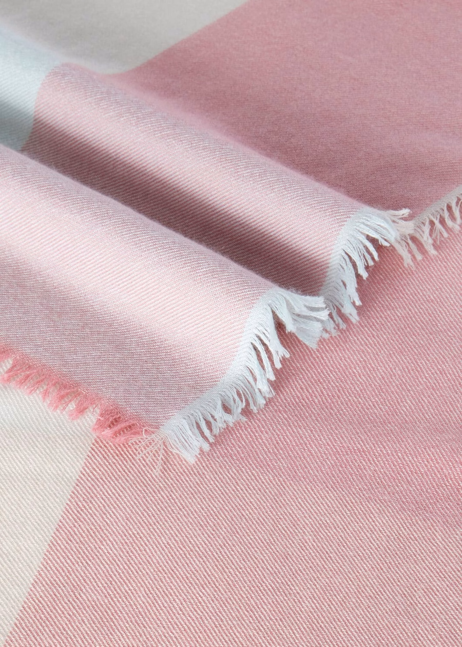 Quadrilatero del Silenzio Silk Cashmere Foulard LIGHT TRAVERTINE/SPRING RIBBONS