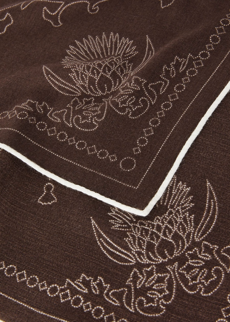 Cardo Wool Foulard Chocolate Brown/White